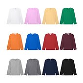tanie odzież męska na zamówienie-unisex, niestandardowa, 100% bawełniana koszula z długim rękawem i okrągłym dekoltem, wiosna&amp;amp; jesienne bluzki czarny biały żółty niebieski szary