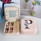 cheap Travel Bags-1PC Jewelry Box Waterproof Portable Mini Wearable leatherette PU(Polyurethane) PU Leather For Women&#039;s Casual Portable