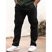 Недорогие Брюки карго-Муж. Брюки карго Брюки-карго Карман Полотняное плетение Комфорт Дышащий на открытом воздухе Повседневные На выход Мода На каждый день Черный Военно-зеленный