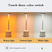 economico Lampade da tavolo-lampada da scrivania senza fili ricaricabile a 3 colori con tocco in metallo a led, lampada da comodino per camera da letto, lampada da scrivania dall&#039;atmosfera moderna e minimalista, ricarica USB