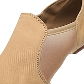 cheap Jazz Shoes-Women&#039;s Red Canvas Jazz Dance Shoes – Soft Sole Slip-On Ballet Flats for Latin, Modern, and Stage Performances