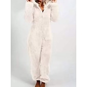 ieftine Îmbrăcăminte de dormit-pijama de pluș pentru femei, fleece, ureche de urs, hanorac roșu, pe lungime, căldură de iarnă, îmbrăcăminte confortabilă, îmbrăcăminte de dormit cu fermoar, ținute casual acasă, acasă