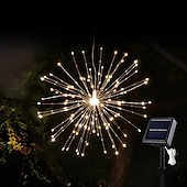 abordables Lumières de cordes solaires-1pc feux d&#039;artifice solaires d&#039;extérieur, décoration de jardin en forme de sphère de Noël en forme d&#039;étoile à LED