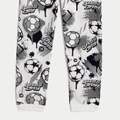 billiga Pojkens 3D Sporter &amp; Spel-Pojkar 3D Fotboll Pyjamas set Långärmad 3D-tryck Höst Vinter Aktiv Häftig Dagligen Polyester Barn 3-12 år Rund hals Hem Casual Inomhus Normal