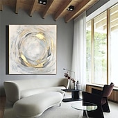 cheap Abstract Paintings-Handmade Abstract  gold painting 100% Hand Painted Oil Painting Wall Extra Large Abstract Gold circle Paintings On Canvas Original Fine Art Contemporary Wall Art Decor