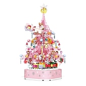 cheap Building Toys-Festival Series Crystal Festival Tree Building Blocks Toy Crystal Festival Tree Music Box Creative Puzzle Assembly Toys Festival Gift Halloween/Thanksgiving Day/Festival gift