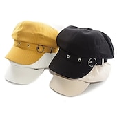 رخيصةأون قبعات-قبعة موزع الصحف الكلاسيكية بلون واحد قبعات بيريه أنيقة قبعة كلاسيكية على الطراز البريطاني قبعات مثمنة للنساء والفتيات