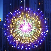 voordelige Batterij String Lights-0,3 m Verlichtingsslingers 200 LEDs EL Warm wit Koel wit Blauw Vuurwerk / Starburst Lights Vakantie Bruiloft Kerst decoratie 5 V