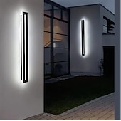 cheap Wall Sconces-Modern LED Wall Light, Indoor/Outdoor IP65 Waterproof Garden Light40/60/80/100/120cm Black Long Stripe Wall Light, Terrace Corridor Bedroom Living Room Wall Light 110-240V