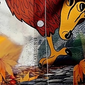voordelige Dierenprint-Voor heren Turkije Overhemd Overhemd met knopen Lange mouw Artistiek Abstract Buiten Straat Casual / Dagelijks Herfst winter Strijkijzer Knop Afdrukken Grijs