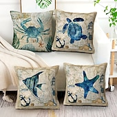 cheap Animal Style-1pc Throw Pillow Cover Ocean Tutle Animal Zipper Traditional Classic Outdoor Cushion for Sofa Couch Bed Chair