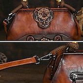 levne Kabelky a tote tašky-Dámské Kabelka Crossbody kabelka Taška přes rameno Bostonská taška PU kůže Párty Denní Dovolená Vytlačený vzor Velká kapacita Lehká váha Odolné Barevné bloky Květiny Folk Tmavěhnědá Bordó Vojensk