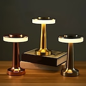 economico Lampade da tavolo-lampada da scrivania ricaricabile dimmerabile vintage a forma di manubrio lampada da scrivania in metallo senza fili