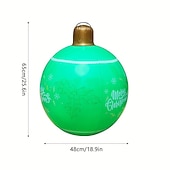 economico luci di Natale all&#039;aperto-Palla Inflabile di Natale da 24 Pollici con Luce Grandi Ornamenti Natalizi Decorazione Esterna Palla PVC Gonfiabile per Decorazioni Natalizie all&#039;aperto Palloncini Colorati per Albero di Natale