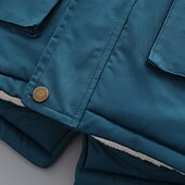 cheap Boy&#039;s Downs &amp; Puffer Jacket-Kids Boys&#039; Fleece Jacket Hoodie Jacket Outerwear Solid Color Long Sleeve Zipper Coat Outdoor Cotton Adorable Daily Yellow Pink Navy Blue Spring Fall 7-13 Years