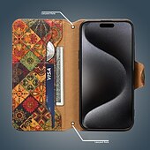 cheap iPhone Cases-Vintage Mandala Wallet Case for iPhone 16e 16 15 Pro Max Plus 14 13 12 11 Pro Max Plus – Flip Cover with Stand, Magnetic Closure, PU Leather Full Protection