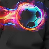 billiga Pojkens 3D Sporter &amp; Spel-Pojkar 3D Fotboll Huvtröja &amp; träningsbyxor Set Set Långärmad 3d-utskrivning Höst Vinter Aktiv Mode Häftig Barn 3-12 år Utomhus Semester Gata Normal