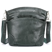 cheap Crossbody Bags-Waterproof and Wear-resistant Genuine Leather Crossbody Bag for Women - Versatile Multi-layer Shoulder Bag with Clutch Design