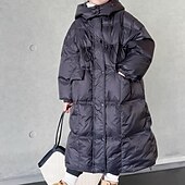 cheap Outerwear-Kids Girls&#039; Down Coat Kids Puffer Jacket Active Pocket School Coat Outerwear 4-13 Years Winter Black Purple
