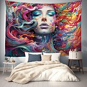 baratos tapeçarias de arte-Grafitti mulher pendurado tapeçaria arte da parede grande tapeçaria mural decoração fotografia pano de fundo cobertor cortina casa quarto sala de estar decoração