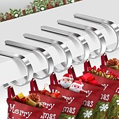 זול Christmas Bath-1 יחידת מחזיקי גרביים לחג המולד למעטפת מחזיקי גרביים מתכווננים להחלקה, קולב גרביים לקישוטים למסיבת חג המולד