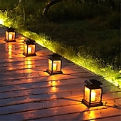 billige Landskapslys-2stk 1stk solcelledrevet bakkemontert dobbeltbruk utendørs hage landskapslampe retro palasslampe vindlampe feriefest lyslampe