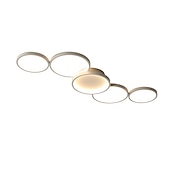 economico Lampade da soffitto-plafoniera a led design circolare 100 cm lampadario moderno a sospensione in metallo 5 teste lampada a sospensione a led plafoniera a sospensione creativa in nero per soggiorno ristorante bar 110-240v