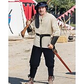 preiswerte Outfits-Retro Vintage Mittelalterlich Renaissance Hose Outfits Taillengürtel Pirat Wikinger Ranger Elfen Kostüm Herren Vikinger Fantasie Halloween Karneval Maskerade Karneval Leistung Maskerade Erwachsene