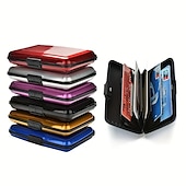 cheap Storage &amp; Organization-Aluminum Bank Card Holder Blocking Hard Case Wallet Solid Credit Card Anti-RFID Scanning Protect Card Holder