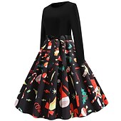 abordables Robe de fête de Noël-père Noël Robe de Noël Robe De Noël Fantaisie Femme Noël Nouvel an la veille de Noël 1950s Noël Adulte Soirée Noël Réveillon du nouvel an Robe