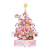 cheap Building Toys-Festival Series Crystal Festival Tree Building Blocks Toy Crystal Festival Tree Music Box Creative Puzzle Assembly Toys Festival Gift Halloween/Thanksgiving Day/Festival gift