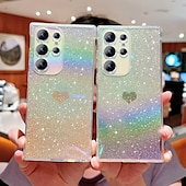 お買い得  サムスン用ケース-電話 ケース 用途 サムスンのギャラクシー S24 S23 Ultra Plus S23 S22 S21 プラス ウルトラ S21 FE A14 A34 A54 A53 A33 バックカバー クリア ブリンブリングリッターシャイニー 耐衝撃 TPU