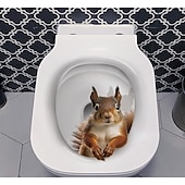 cheap Decorative Wall Stickers-Wall Mural 3D Wall Art cat Wall Poster Toilet Stickers 3D cat Wall Stickers cat Decals cat Stickers cat Toilet Girls Bedroom Toilet Decor cat Wall Decals Notebook Poster