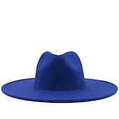cheap Accessories and More-Punk Gothic Wide Brim Hat Fedora Hat Witchy Stiff Women&#039;s Fashion Accessory Black Wool Wide Brim Steampunk Witch Hat