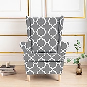 baratos Tampa da poltrona e capa de cadeira sem braço-Capa de poltrona de spandex para cadeira Strandmon, capa elástica anti-riscos para cadeira com encosto lateral, capa de cadeira com encosto jacquard removível lavável à máquina