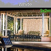 billige Soldrevet-1 stk solar led gardin krans på vinduet utendørs vanntette eventyrlys 8 lysmoduser for festival nyttår dekor led lys juledekorasjon, halloween dekorasjoner lys utendørs skinn