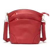 cheap Crossbody Bags-Waterproof and Wear-resistant Genuine Leather Crossbody Bag for Women - Versatile Multi-layer Shoulder Bag with Clutch Design