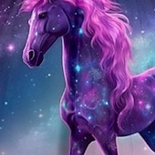 billige 3D Unicorn kjole-Jenter&#039; 3D Galakse enhjørning Rysjekjole Langermet 3D-utskrift Høst Vinter Feriereise Sport &amp; Utendørs Daglig søt stil Fritid Vakker Barn 3-12 år Uformell kjole Kjole med A-linje Ovenfor knéet Normal