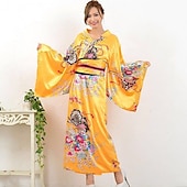 cheap Kimono-Women&#039;s Yukata Robe Kimono Japanese Traditional Masquerade Adults Kimono Coat Party