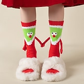 abordables sombrero de papá noel y accesorios-Papá Noel Calcetines de Navidad Calcetín de tripulación Mujer Navidad Año Nuevo Navidad Calcetines