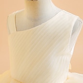 preiswerte Partykleider-kinderkleidung Mädchen Party Kleid Feste Farbe Ärmellos Formal Leistung Hochzeit Rüschen Elegant Prinzessin Baumwolle Maxi abendkleider Blumenmädchenkleid Frühling Herbst Winter 4-12 Jahre Wei