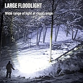 baratos Luzes de trabalho-Holofote portátil de 1 unidade, luz de flash forte, tocha doméstica led poderosa, lanterna de pesca à prova d&#039;água ao ar livre, holofote recarregável usb com filtro de lente de 3 cores vermelho azul
