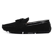 cheap Men&#039;s Slip-ons &amp; Loafers-Men&#039;s Orange and Blue Suede Driving Loafers with Tassel Detail and Non-Slip Rubber Sole - Stylish and Comfortable for Casual and Driving Wear