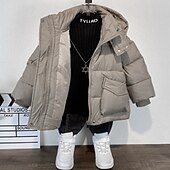 billiga Pojkars dunjacka och parka-Barn Pojkar Fleece-jacka Hoodiejacka Ytterkläder Ensfärgat Långärmad Dragkedja Täcka Ledigt Förtjusande Dagligen Svart Grön Khaki grön Vår Höst 7-13 år