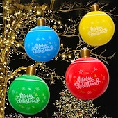 economico luci di Natale all&#039;aperto-Palla Inflabile di Natale da 24 Pollici con Luce Grandi Ornamenti Natalizi Decorazione Esterna Palla PVC Gonfiabile per Decorazioni Natalizie all&#039;aperto Palloncini Colorati per Albero di Natale