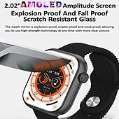 cheap Smartwatch-HK9 PRO MAX Smart Watch 2.02 inch Smartwatch Fitness Running Watch Bluetooth Pedometer Call Reminder Fitness Tracker Compatible with Android iOS Women Men Long Standby Hands-Free Calls Message