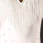 levne Oblečení na latinskoamerické tance-Latinské tance Tanec Latinské Salsy Šaty Třásně Křišťály / Bižuterie Dámské Výkon Dlouhý rukáv Spandex