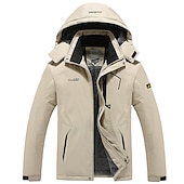 preiswerte Sportjacke-Herren Hoodie-Jacke Wanderjacke Skijacke Winter Draussen Winter Draussen Volltonfarbe warm halten Wasserdicht Windundurchlässig Fleece-Futter Oberbekleidung Windjacken Mantel Campen und Wandern Jagd