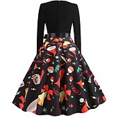 abordables Robe de fête de Noël-père Noël Robe de Noël Robe De Noël Fantaisie Femme Noël Nouvel an la veille de Noël 1950s Noël Adulte Soirée Noël Réveillon du nouvel an Robe