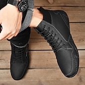 tanie Botki-męskie buty vintage z wysoką cholewką – sznurowane, codzienne buty outdoorowe z antypoślizgową podeszwą do wędrówek i codziennego noszenia